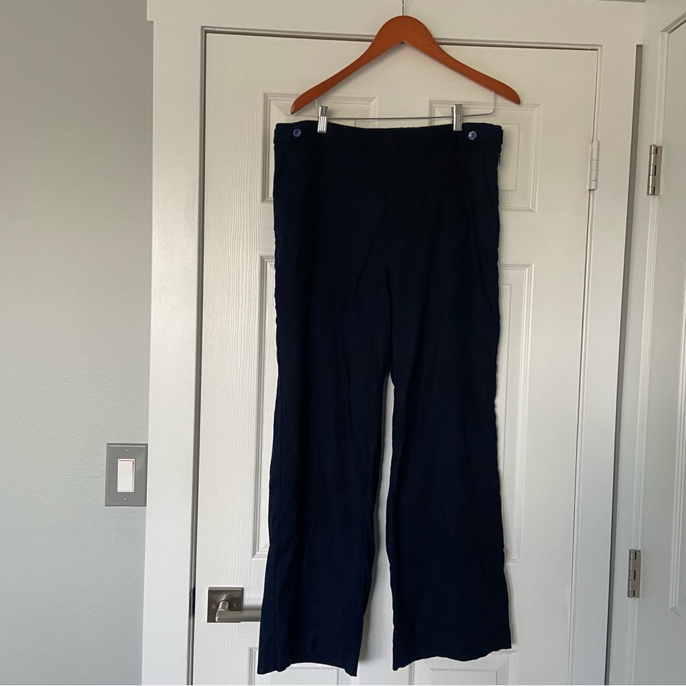 Talbots linen blend stretchy wide leg women’s size 14p pants